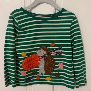 Mini Boden 3-4T hedgehog shirt